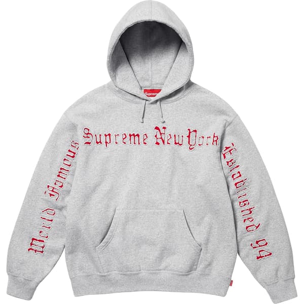 Supreme Contrast Cutout Hooded Sweatshirt - Heather Grey (front)