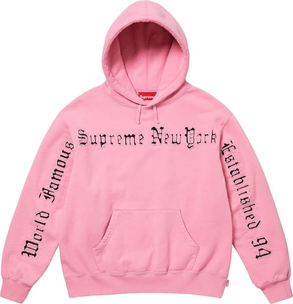 Supreme Contrast Cutout Hooded Sweatshirt - Pink (front)