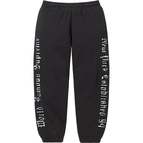 Supreme Contrast Cutout Sweatpant - Black (front)