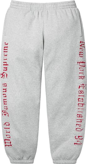 Supreme Contrast Cutout Sweatpant Heather Grey