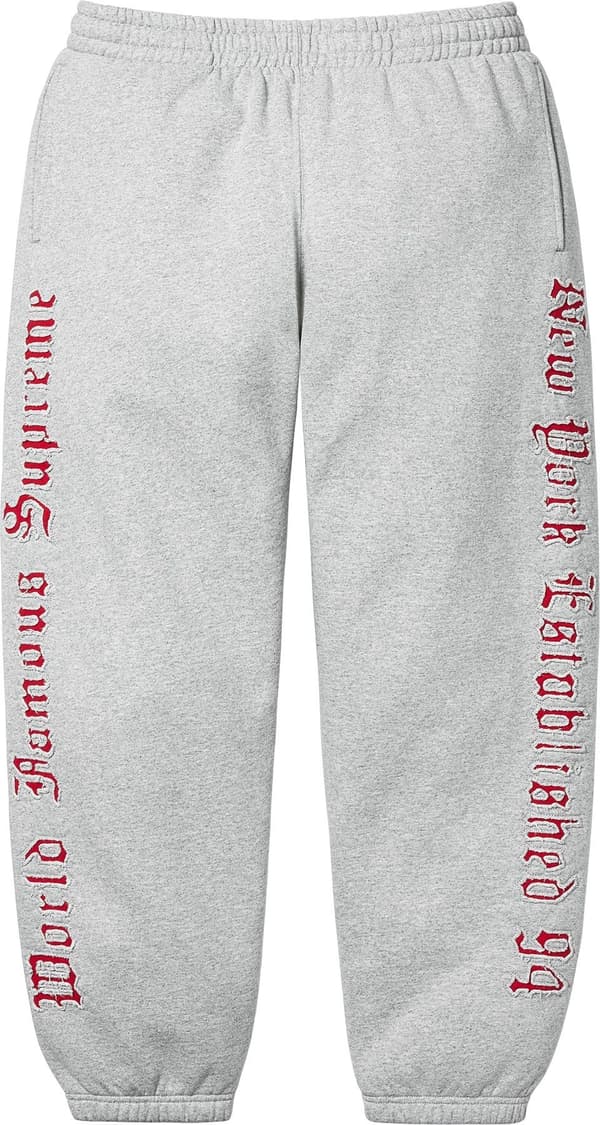 Supreme Contrast Cutout Sweatpant - Heather Grey (front)