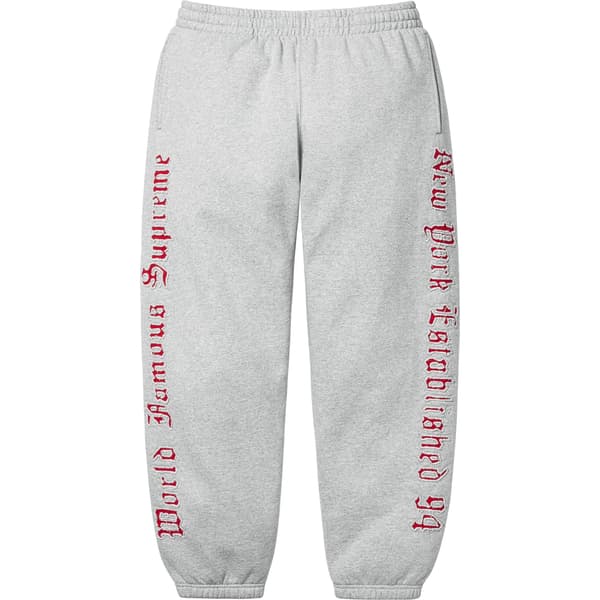 Supreme Contrast Cutout Sweatpant - Heather Grey (front)