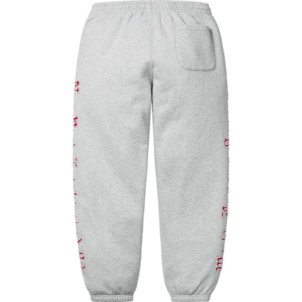 Supreme Contrast Cutout Sweatpant - Heather Grey (front)