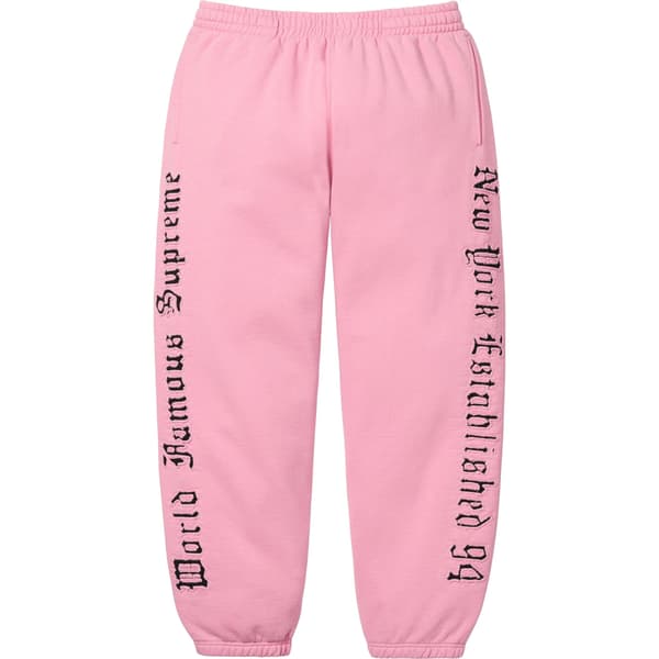 Supreme Contrast Cutout Sweatpant - Pink (front)
