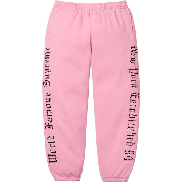 Supreme Contrast Cutout Sweatpant - Pink (front)