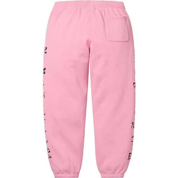 Supreme Contrast Cutout Sweatpant - Pink (front)