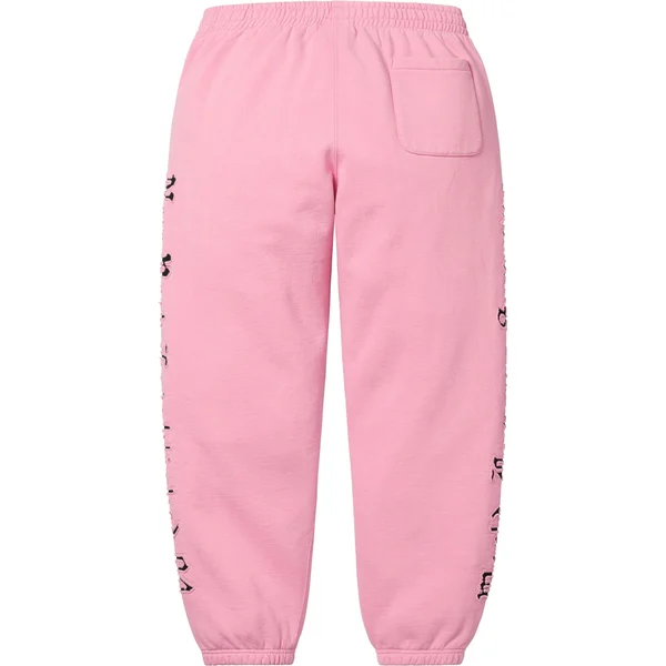 Supreme Contrast Cutout Sweatpant - Pink (front)