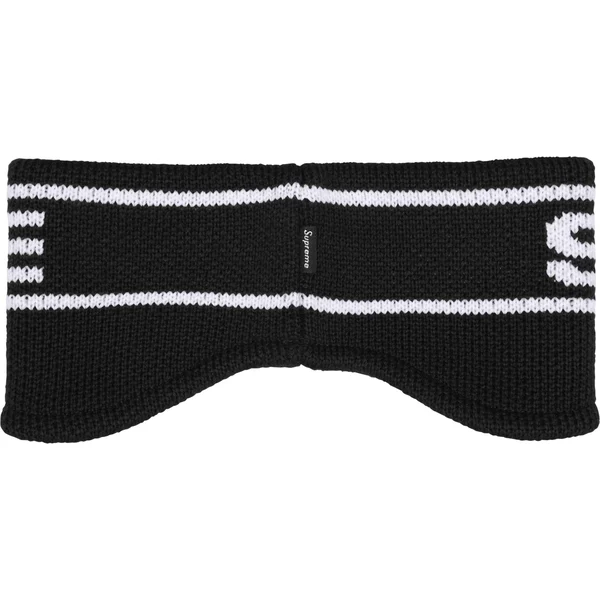 Supreme Contrast Logo Headband - Black (front)