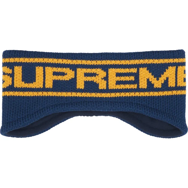 Supreme Contrast Logo Headband - Navy (front)