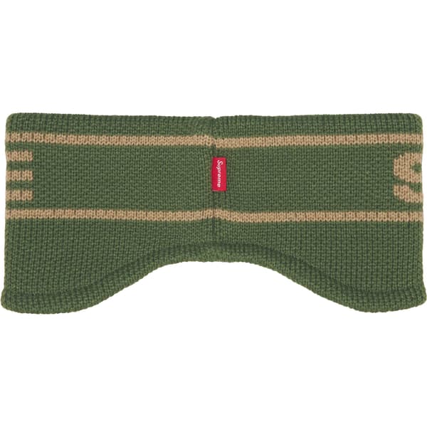 Supreme Contrast Logo Headband - Olive (front)