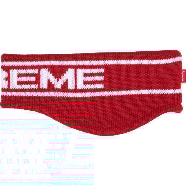 Supreme Contrast Logo Headband - Red (front)