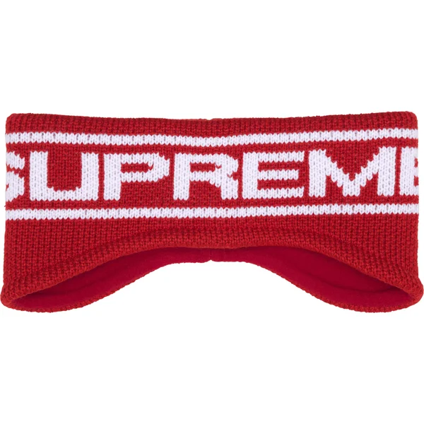 Supreme Contrast Logo Headband - Red (front)