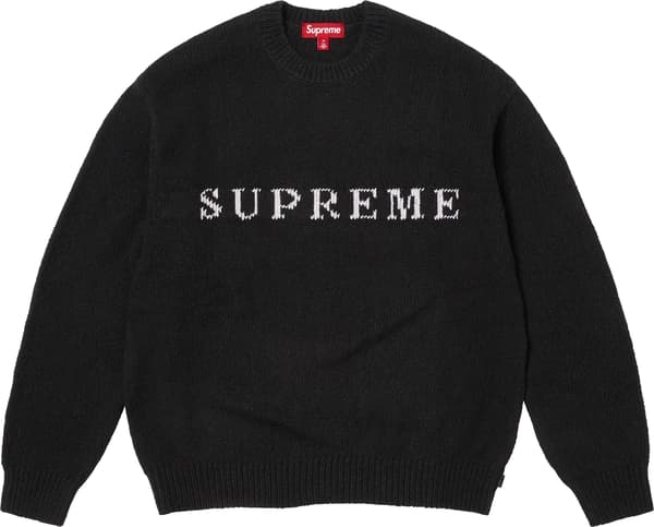 Supreme Contrast Logo Sweater - Black (front)