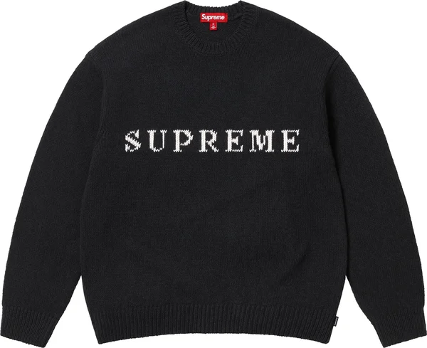 Supreme Contrast Logo Sweater - Black (front)