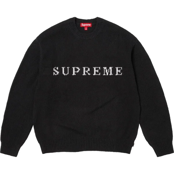 Supreme Contrast Logo Sweater - Black (front)