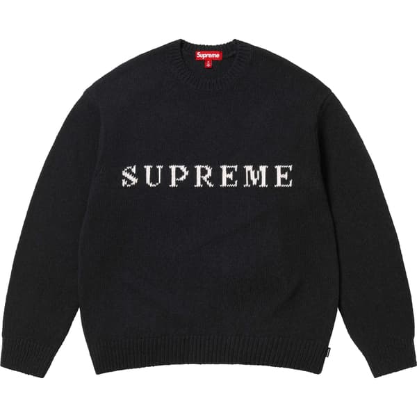 Supreme Contrast Logo Sweater - Black (front)