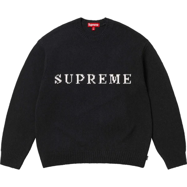 Supreme Contrast Logo Sweater - Black (front)