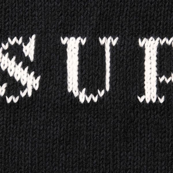 Supreme Contrast Logo Sweater - Black (front)