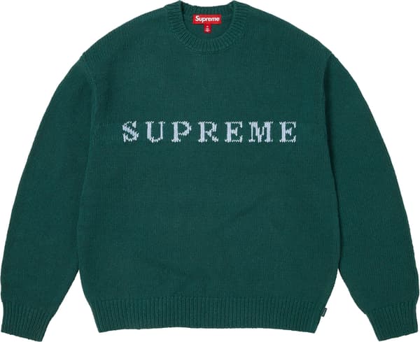 Supreme Contrast Logo Sweater - Pine (front)