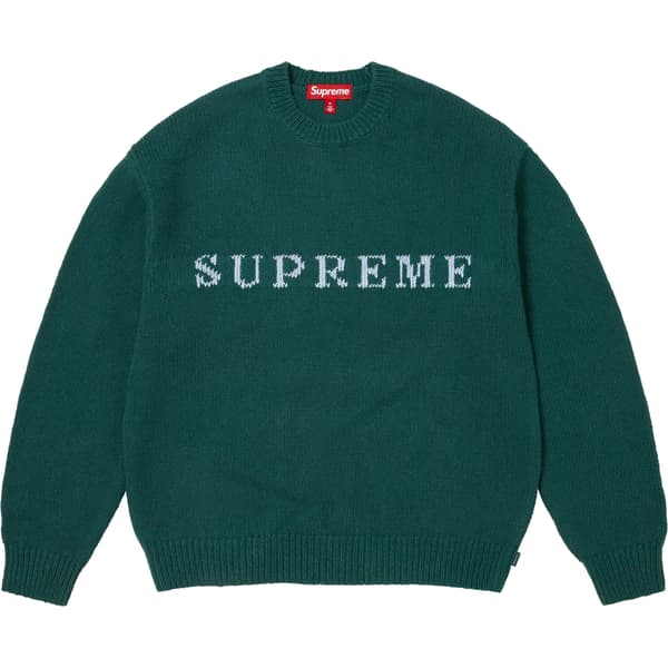 Supreme Contrast Logo Sweater - Pine (front)