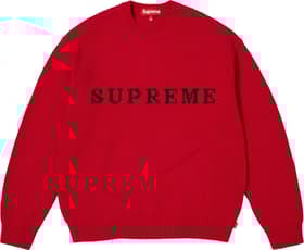 Supreme Contrast Logo Sweater Red