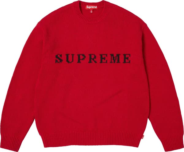Supreme Contrast Logo Sweater - Red (front)