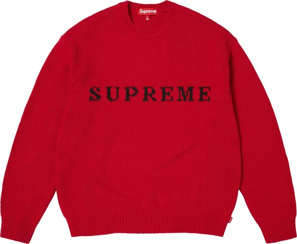 Supreme Contrast Logo Sweater - Red (front)