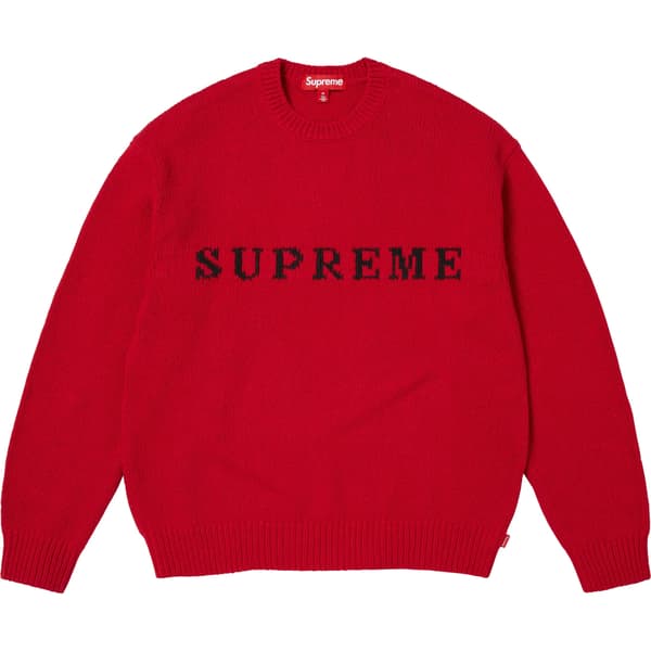 Supreme Contrast Logo Sweater - Red (front)