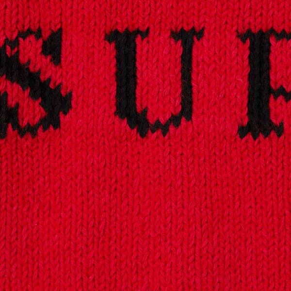 Supreme Contrast Logo Sweater - Red (front)