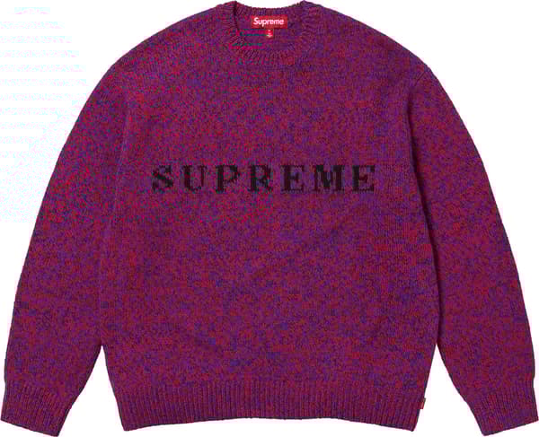 Supreme Contrast Logo Sweater - Red Mélange (front)