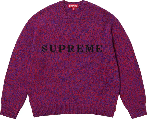 Supreme Contrast Logo Sweater - Red Mélange (front)