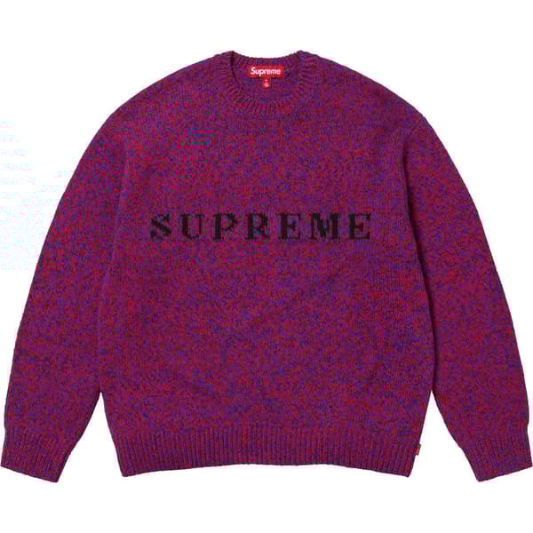Supreme Contrast Logo Sweater - Red Mélange (front)