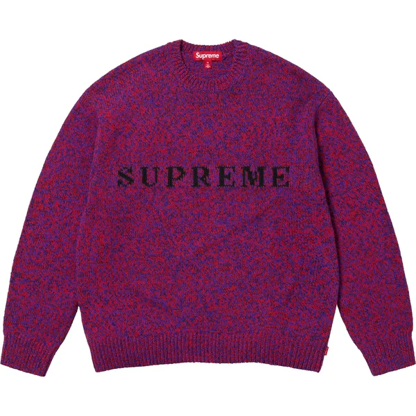 Supreme Contrast Logo Sweater - Red Mélange (front)