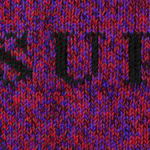 Supreme Contrast Logo Sweater - Red Mélange (front)