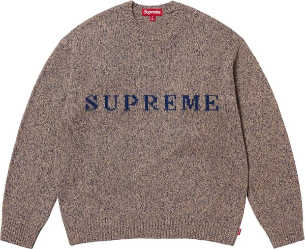 Supreme Contrast Logo Sweater - Taupe Mélange (front)
