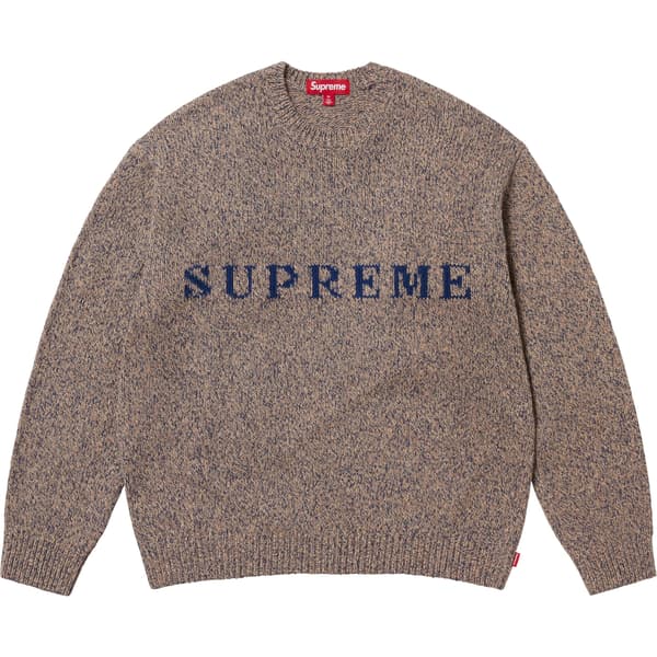 Supreme Contrast Logo Sweater - Taupe Mélange (front)