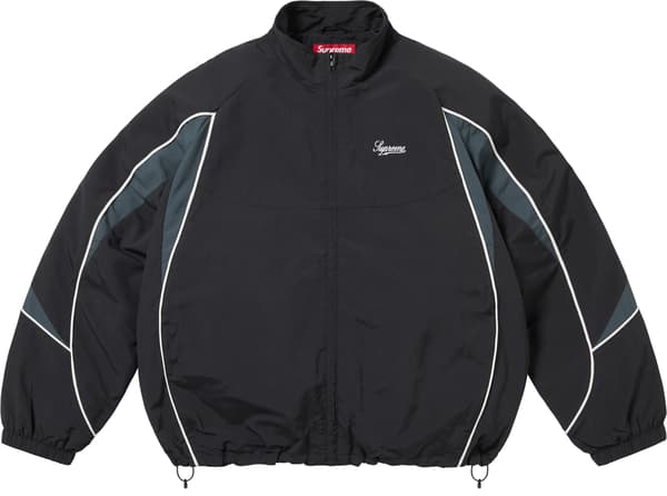 Supreme Contrast Piping Track Jacket - Black (front)