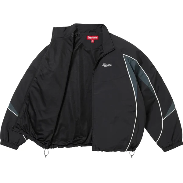 Supreme Contrast Piping Track Jacket - Black (front)