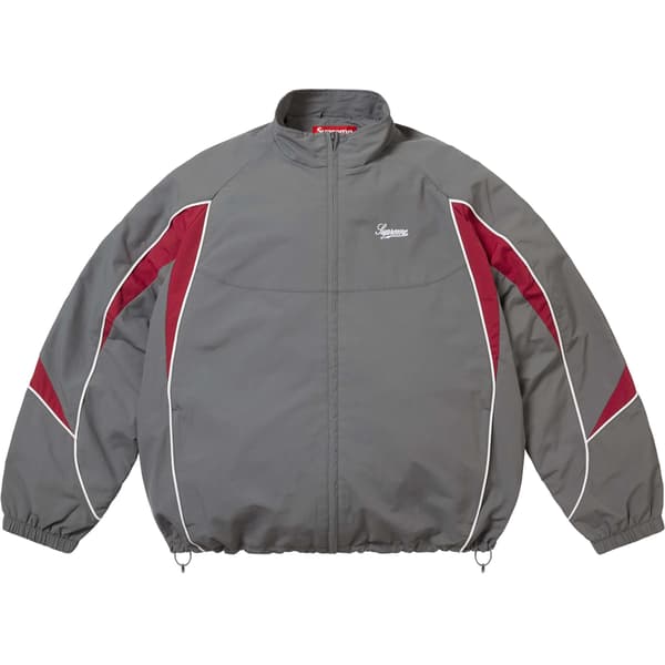 Supreme Contrast Piping Track Jacket - Grey (front)