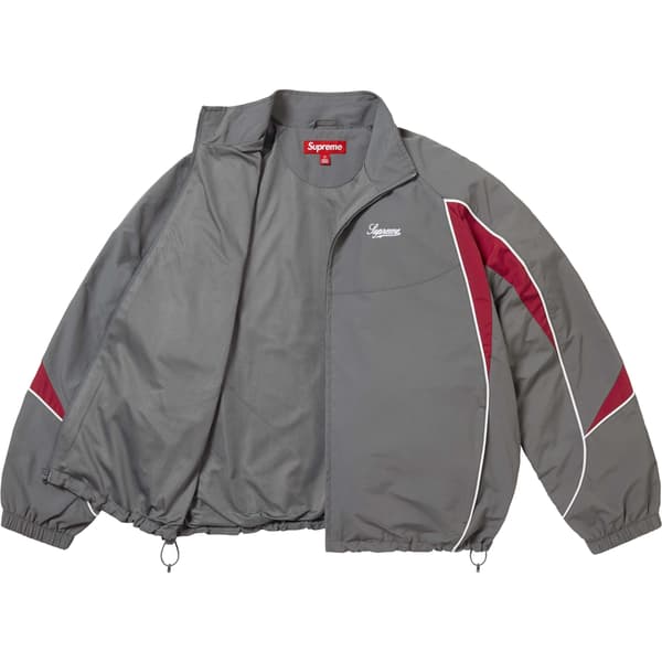 Supreme Contrast Piping Track Jacket - Grey (front)
