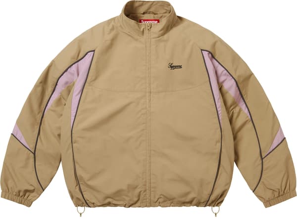 Supreme Contrast Piping Track Jacket - Tan (front)