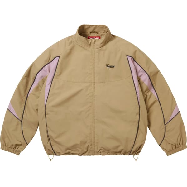 Supreme Contrast Piping Track Jacket - Tan (front)