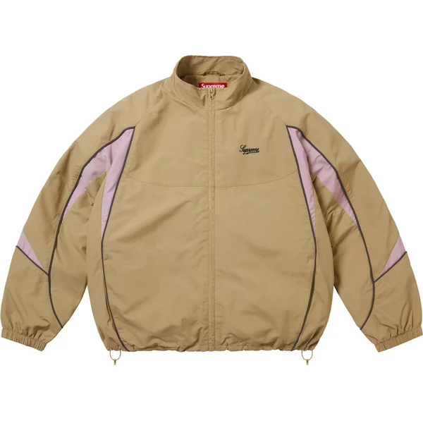 Supreme Contrast Piping Track Jacket - Tan (front)