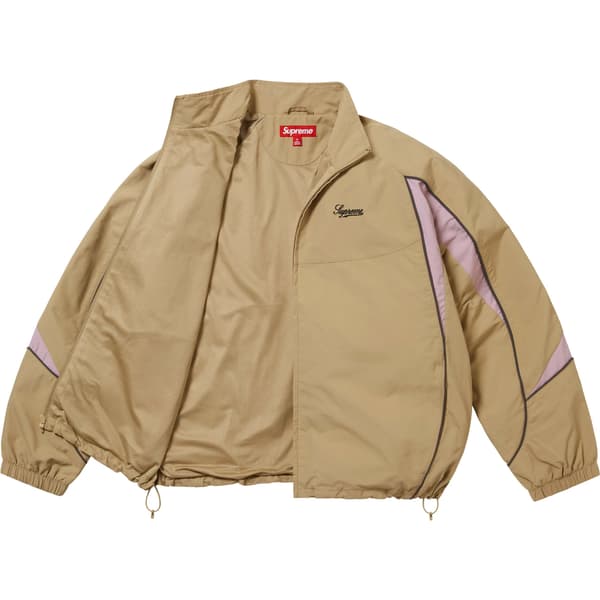 Supreme Contrast Piping Track Jacket - Tan (front)