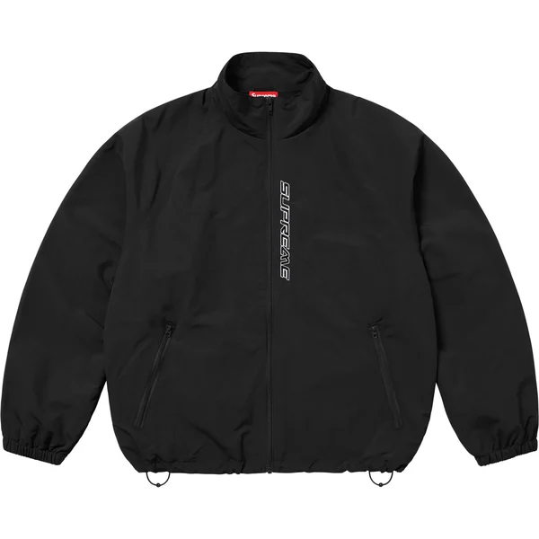 Supreme Contrast Zip Track Jacket - Black (front)