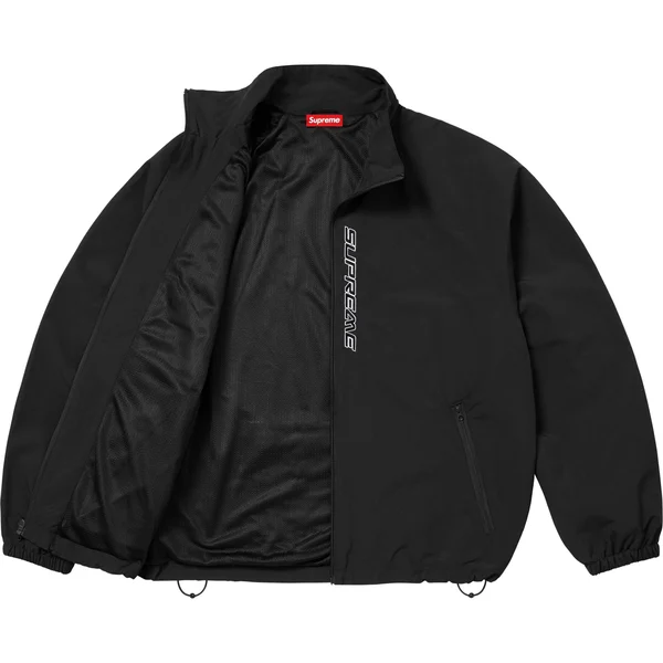 Supreme Contrast Zip Track Jacket - Black (front)