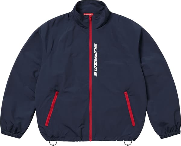 Supreme Contrast Zip Track Jacket - Navy (front)