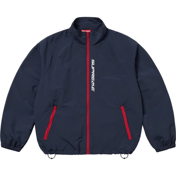 Supreme Contrast Zip Track Jacket - Navy (front)