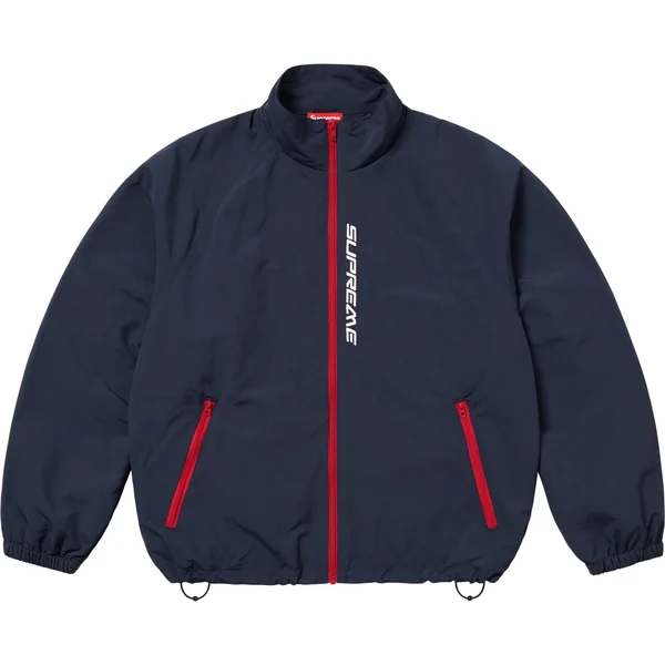 Supreme Contrast Zip Track Jacket - Navy (front)