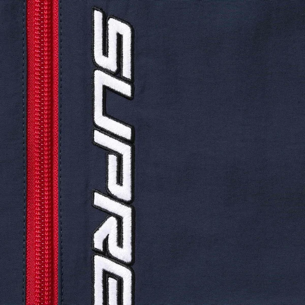 Supreme Contrast Zip Track Jacket - Navy (front)